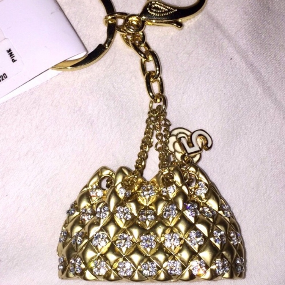 Beautiful crystal & gold purse keychain
